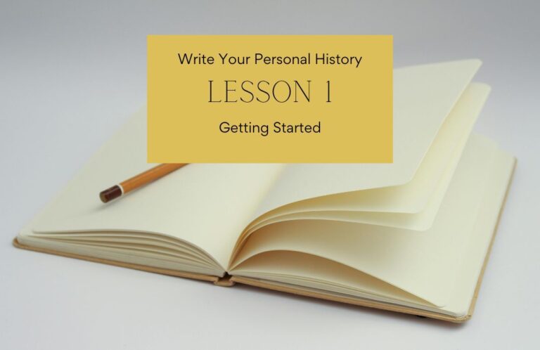 Personal History Lesson 1 Start