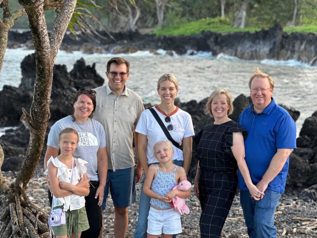 family at beach