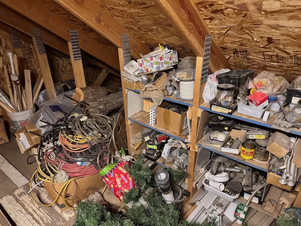 garage attic mess