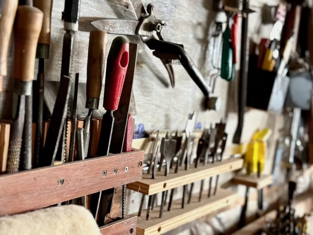 tools on a rack