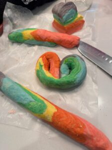 rainbow bagel worms