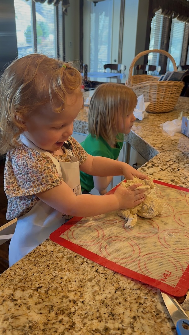 mixing bagel dough